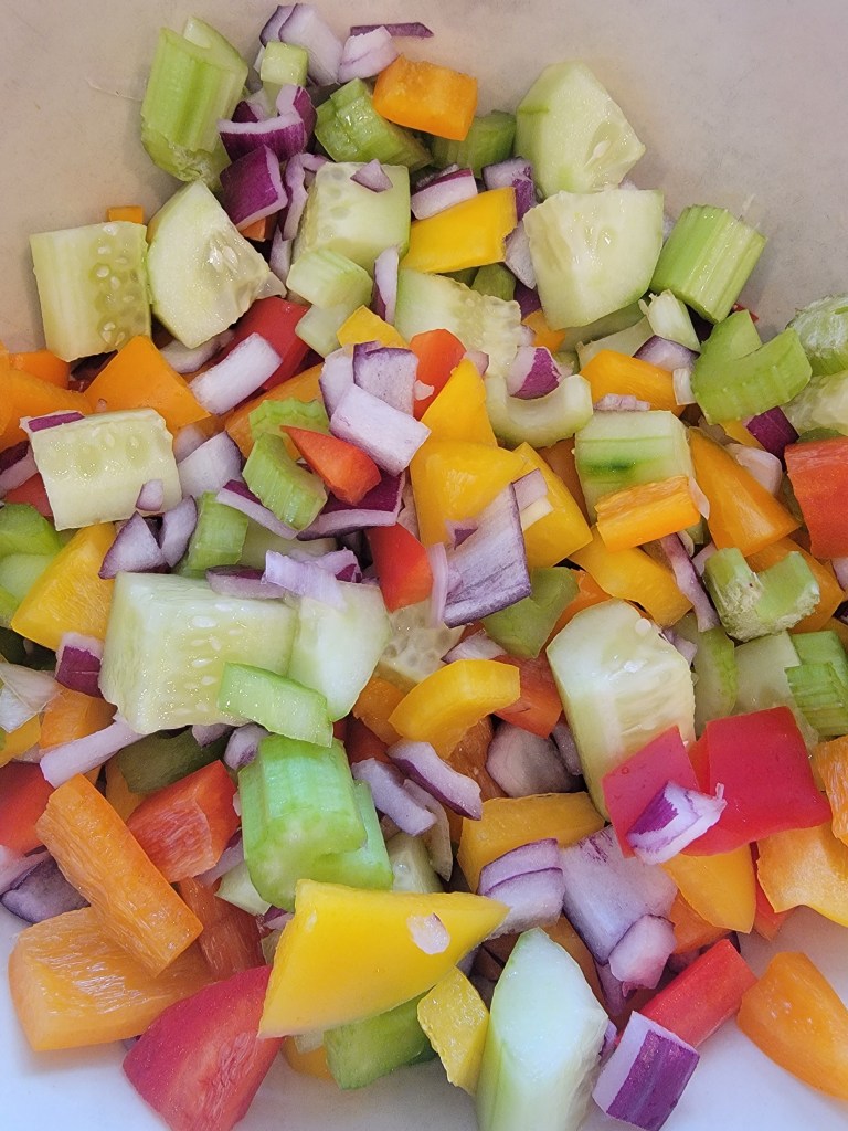 fresh chopped vegetables