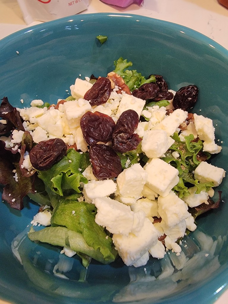 salad with feta cheese and cherries