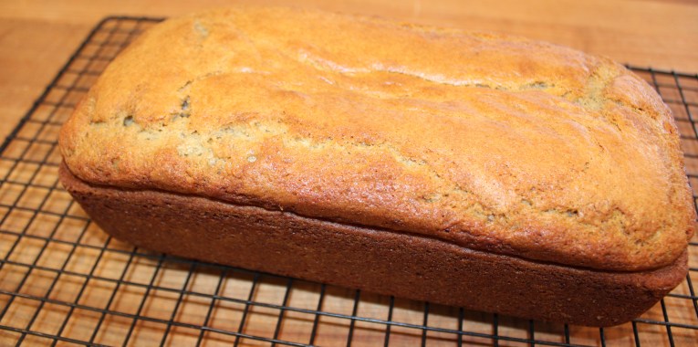 banana bread on cooling rack