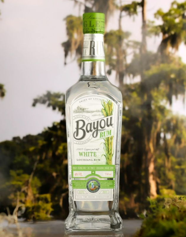 bottle of Bayou White rum