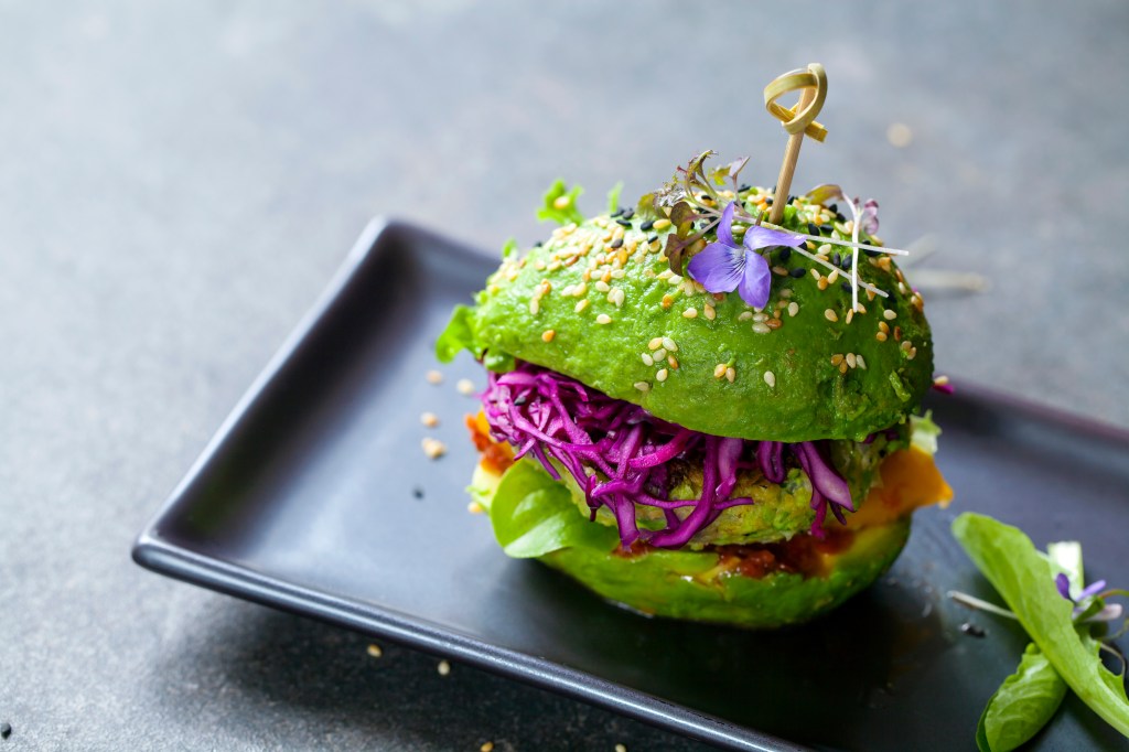 green avocado burger