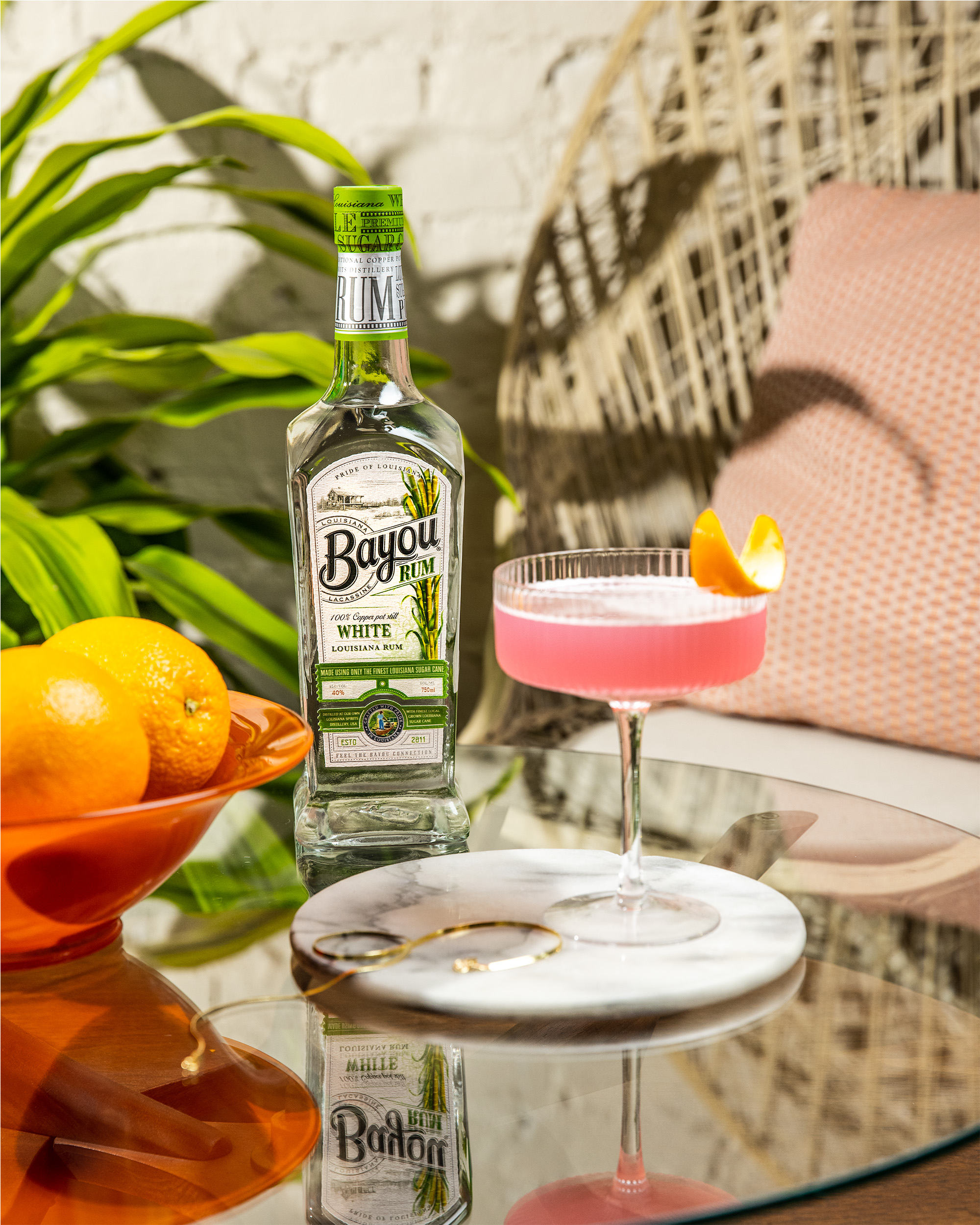 pink cocktail in coupe glass 